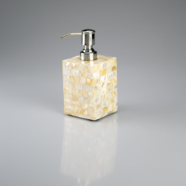 Soap-Dispenser In White Yellow Mother Of Pearl