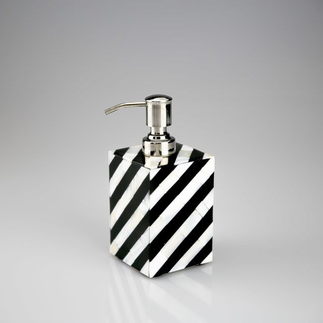Soap-Dispenser In Designer White/Resin Mother of Pearl