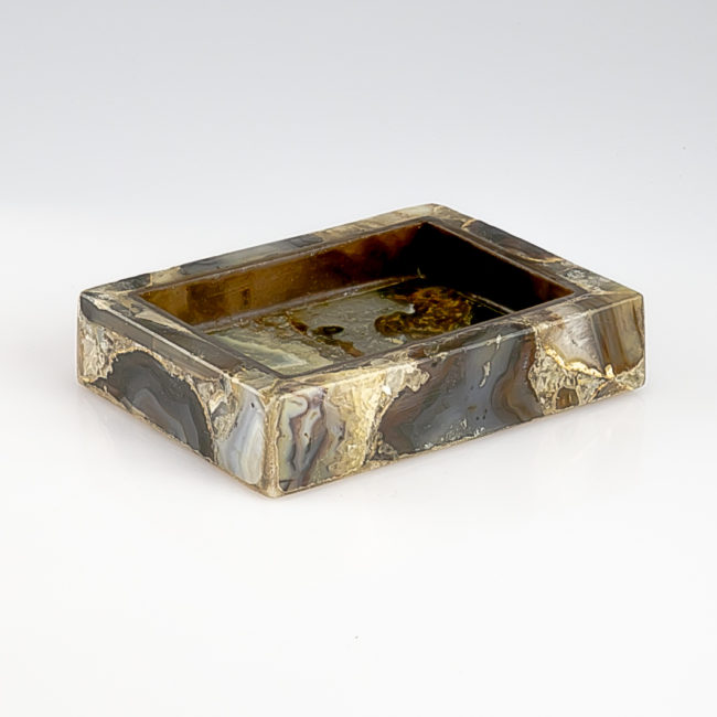 Black Agate Gemstone Soap Tray