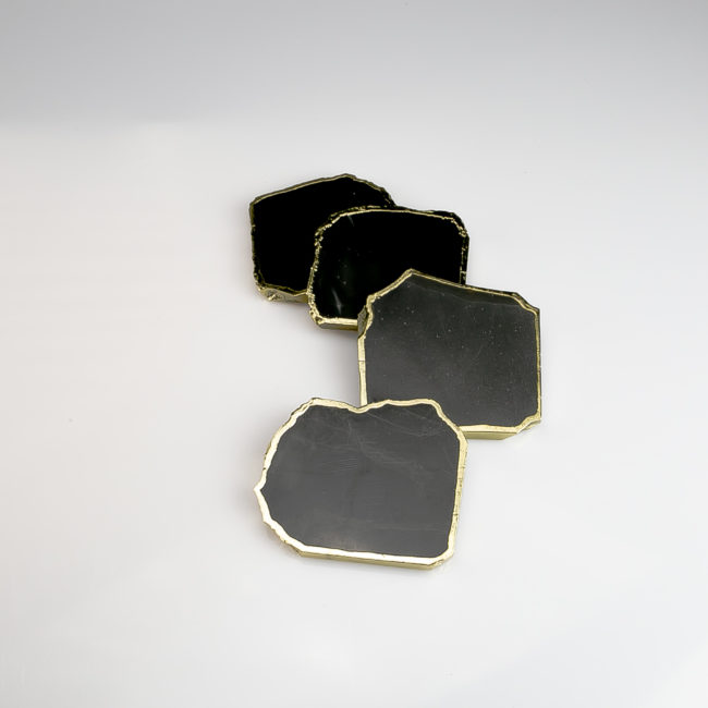 Black Agate Coaster Set