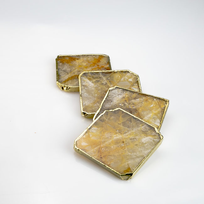 Citrine Crystal Gemstone Coaster Set