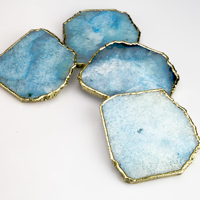 Blue Agate Coaster Set